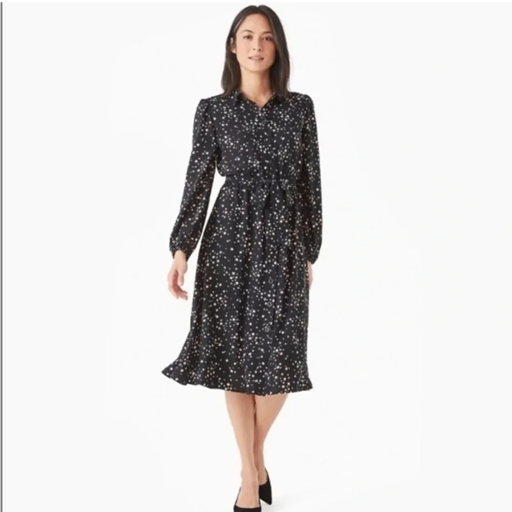 ✨NWT Kate Spade Scattered Stars ShirtDress Midi Length Size 4